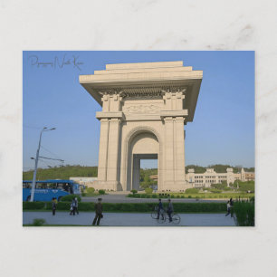 Reise nach Pyongyang Nordkorea im Vintage-Stil Url Postkarte