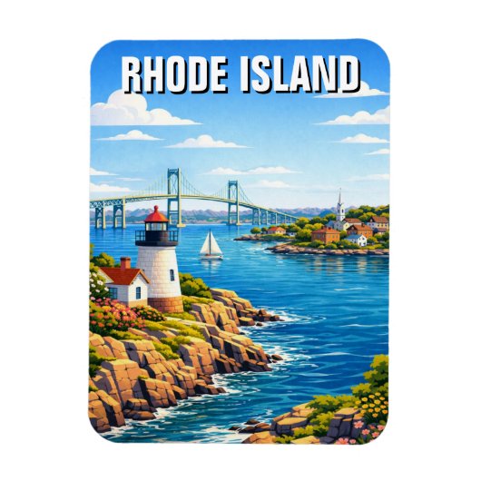 Reise nach Rhode Island Magnet (Vertikal)