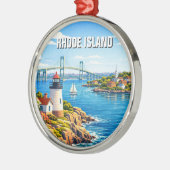 Reise nach Rhode Island Ornament Aus Metall (Links)