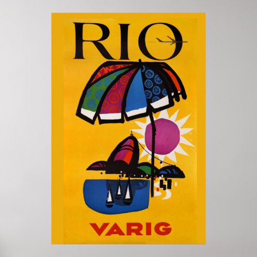 Reise nach Rio de Janeiro im Vintage-Stil Poster (Vorne)