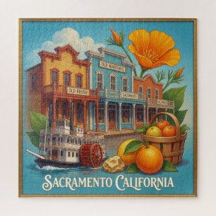 Reise nach Sacramento California Gold Rush Puzzle