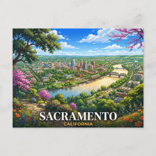 Reise nach Sacramento Kalifornien Postkarte