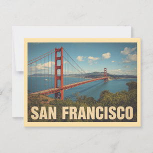 Reise nach San Francisco im Vintage-Stil Postkarte