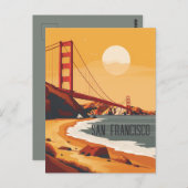 Reise nach San Francisco Postkarte (Vorne/Hinten)