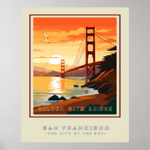 Reise nach San Frans Golden Gate Bridge  Poster