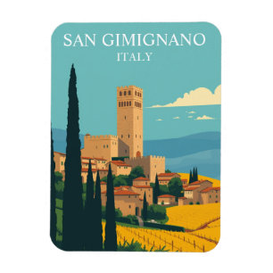 Reise nach San Gimignano Italien Mittelalter Magnet
