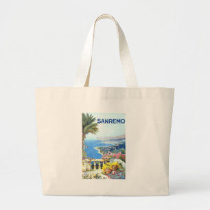 Reise nach San Remo Italien Europa im Vintage-Stil Jumbo Stoffbeutel