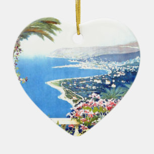 Reise nach San Remo Italien Europa im Vintage-Stil Keramik Ornament