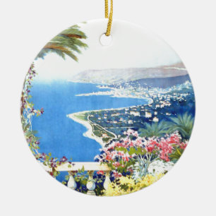 Reise nach San Remo Italien Europa im Vintage-Stil Keramik Ornament