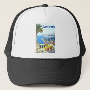 Reise nach San Remo Italien Europa im Vintage-Stil Truckerkappe