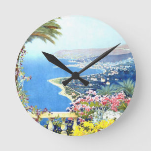 Reise nach San Remo Italien Europa Vintage Runde Wanduhr