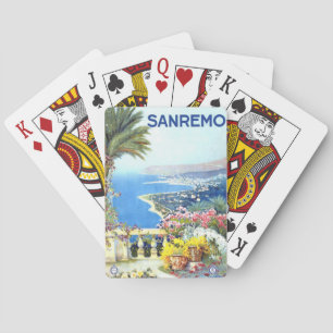 Reise nach San Remo Italien Europa Vintage Spielkarten