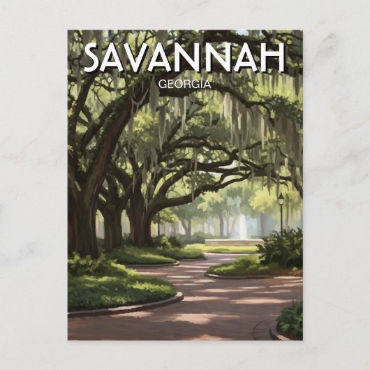 Reise nach Savannah Georgia Postkarte (Vorderseite)