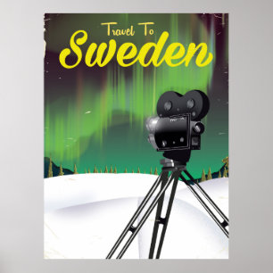 Reise nach Schweden Nordlichter Kamera Poster. Poster