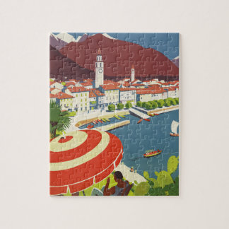 Reise nach Schweiz im Vintage-Stil Puzzle