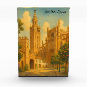 Reise nach Sevilla Spanien Andalusien Vintage Fotoblock
