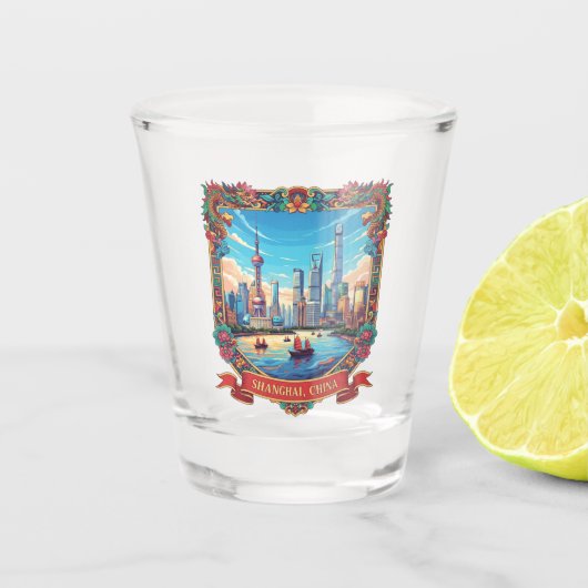 Reise nach Shanghai China Schnapsglas (Vorderseite)