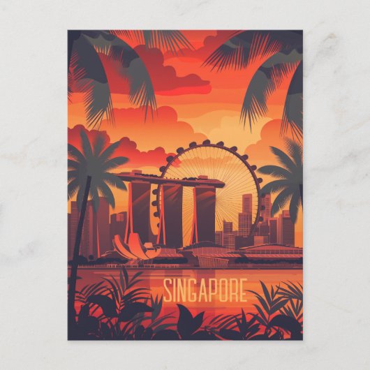 Reise nach Singapur Postkarte (Vorderseite)