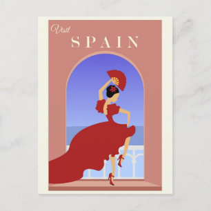 Reise nach Spanien Vintage Spanischer Flamenco Postkarte