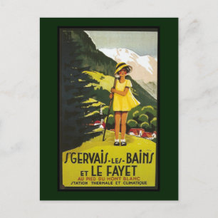 Reise nach St. Gervais les Bains im Vintage-Stil Postkarte