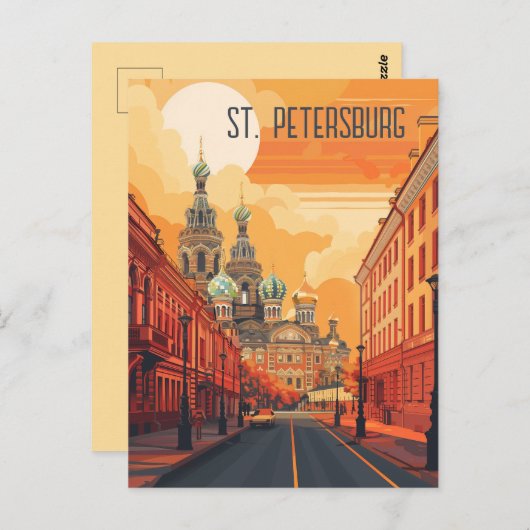 Reise nach St. Petersburg Postkarte (Vorne/Hinten)