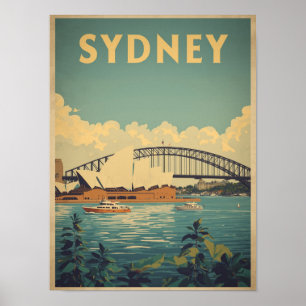 Reise nach Sydney im Vintage-Stil Poster