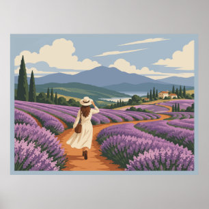 Reise nach Tasmanien - Lavendel-Mädchen Vintage Poster