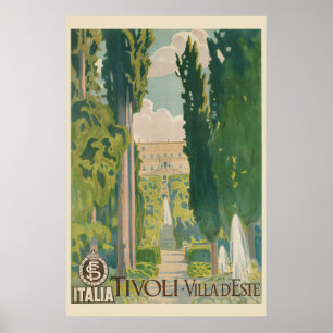 Reise nach Tivoli Italien Italienische Villa Poster