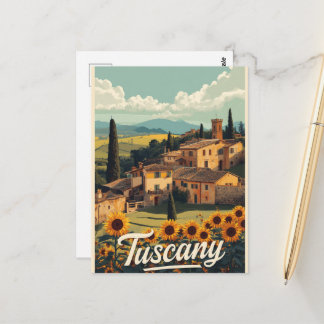 Reise nach Toskana Italien Retro Landschaft Postkarte