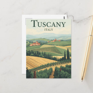 Reise nach Toskana Italien Retro Landschaft Postkarte