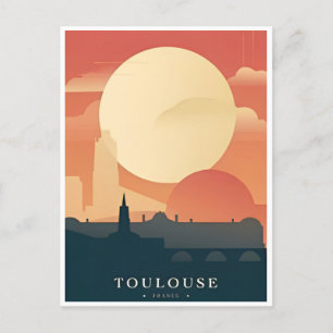 Reise nach Toulouse Frankreich Tourismus Retro Postkarte
