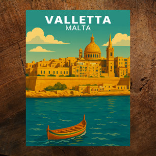 Reise nach Valletta Malta im Mittelmeer im Vintage Postkarte