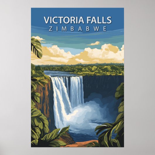 Reise nach Victoriafällen Simbabwe Vintage Poster (Vorne)