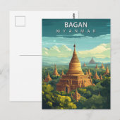 Reise nach Vintage Bagan Myanmar Postkarte (Vorne/Hinten)