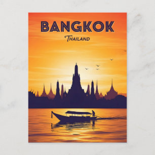 Reise nach Vintage Bangkok Thailand Postkarte