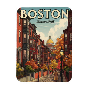 Reise nach Vintage Boston Beacon Hill Magnet