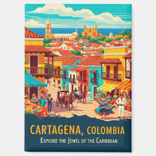 Reise nach Vintage Cartagena Kolumbien Magnet