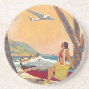 Reise nach Vintage Hawaii Getränkeuntersetzer