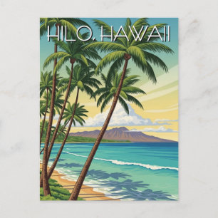 Reise nach Vintage Hilo Hawaii Postkarte