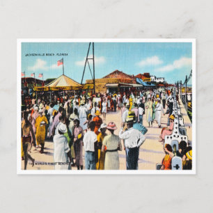 Reise nach Vintage Jacksonville Beach, Florida Postkarte