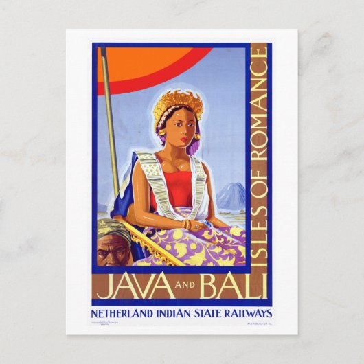 Reise nach Vintage Java Bali Indonesien Postkarte (Vorderseite)