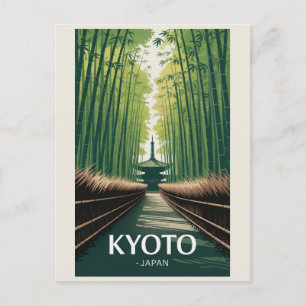 Reise nach Vintage Kyoto Japan Bambus Pagode Postkarte