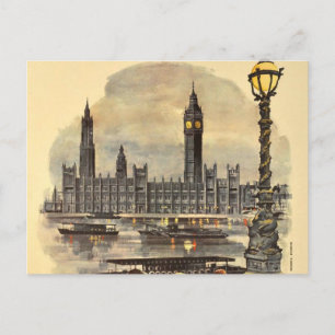 Reise nach Vintage London Big Ben Parlament Feiertagspostkarte