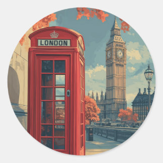 Reise nach Vintage London Runder Aufkleber