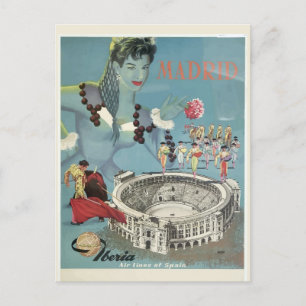 Reise nach Vintage Madrid Spanien spanische Stierk Postkarte