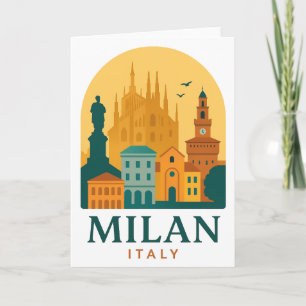 Reise nach Vintage Mailand Italien Retro Duomo Karte