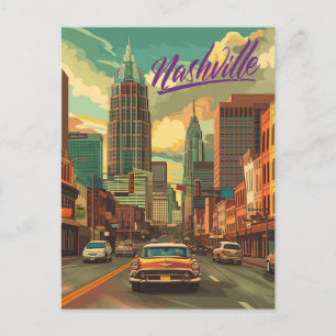 Reise nach Vintage Nashville Postkarte