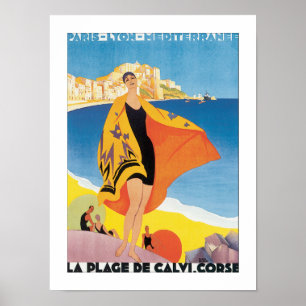 Reise nach Vintage Paris Lyon Mittelmeer Poster