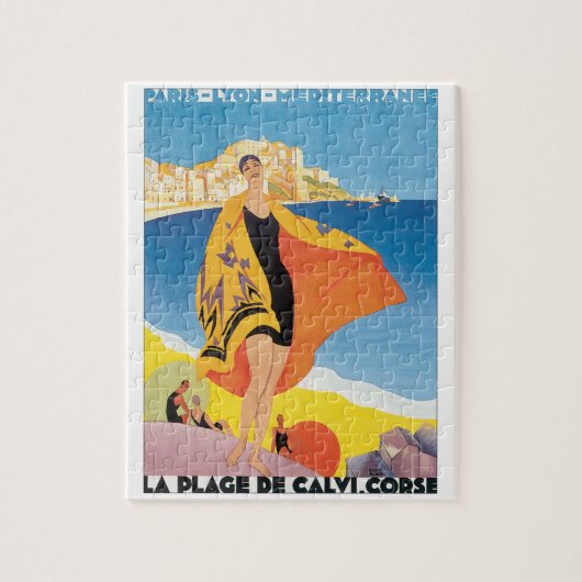 Reise nach Vintage Paris Lyon Mittelmeer Puzzle (Vertikal)