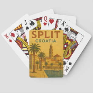 Reise nach Vintage Split Kroatien Dalmatien Spielkarten